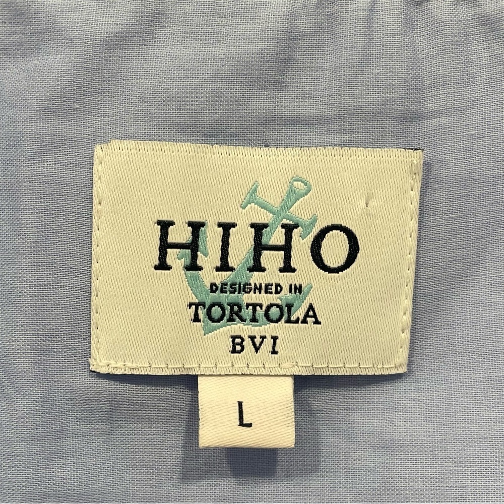 Hiho Top Dress Light Blue Size Large Long Sleeve Collar ButtonDown Cotton Casual - Picture 2 of 4